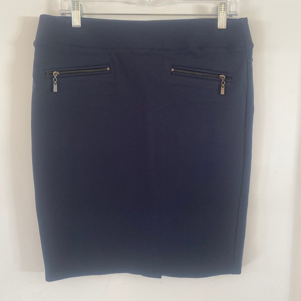 Liverpool Jeans Company Womens Navy Blue Pencil Skirt With Zip Pockets Size 6 28